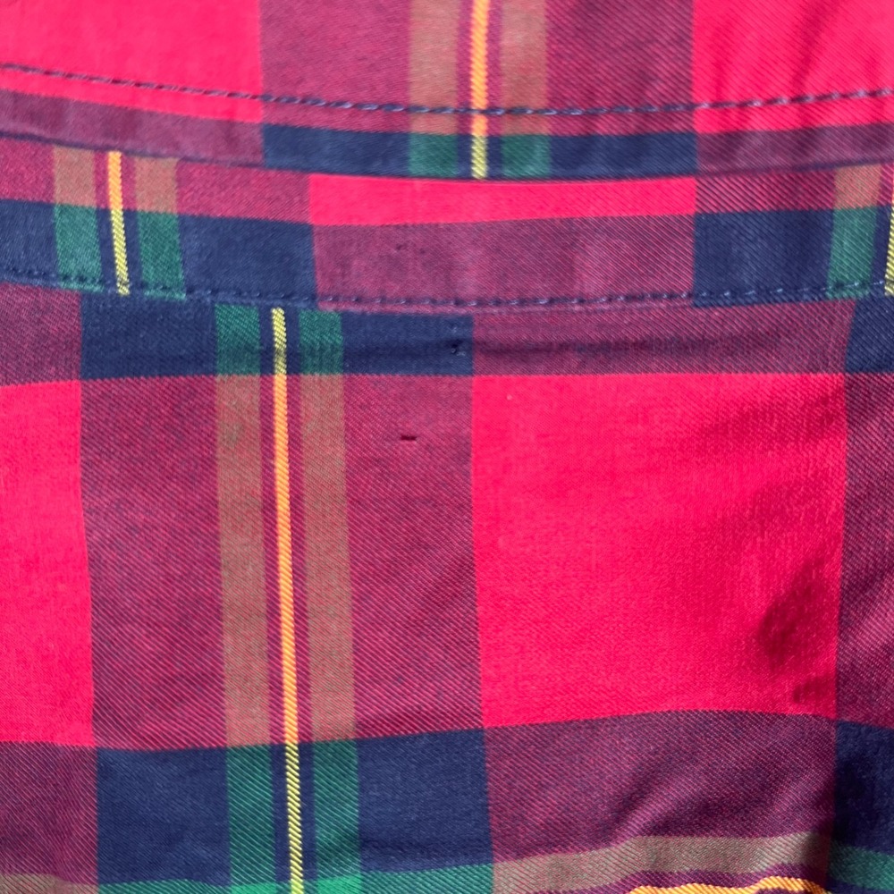 Abercrombie & Fitch Button Down Shirt Mens L Red Plaid Muscle Fit Long Sleeve - Picture 8 of 8